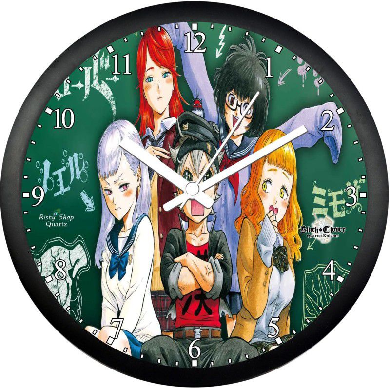 Risty Shop Analog 31 cm X 31 cm Wall Clock  (Black, With Glass, Standard)