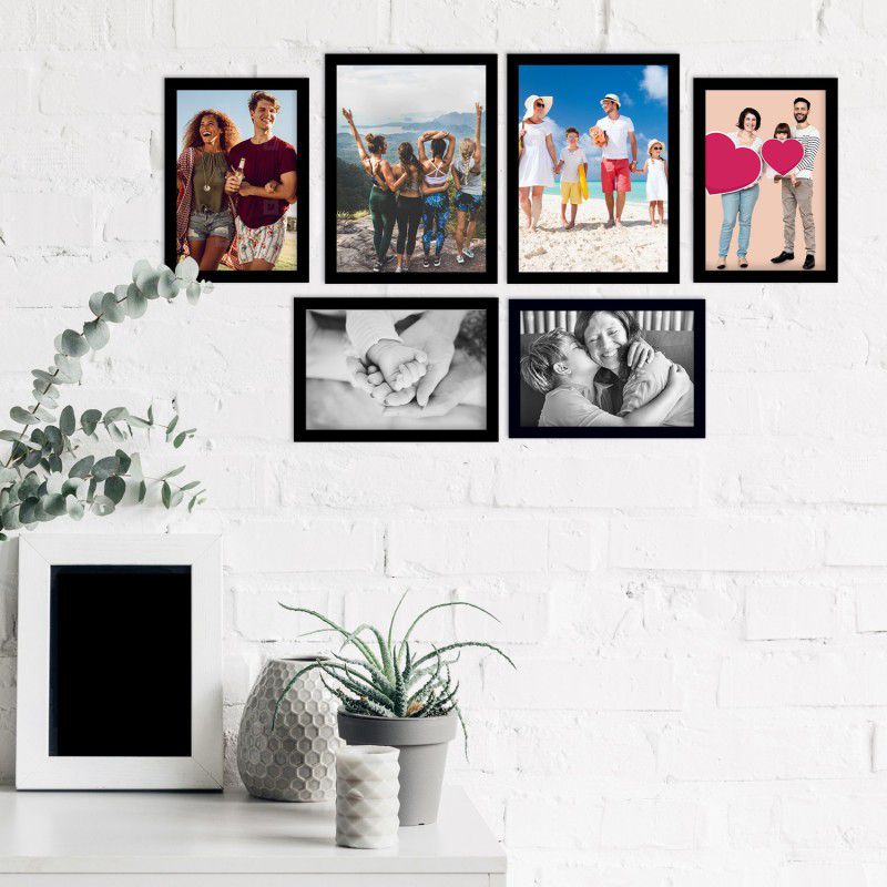 Flipkart Perfect Homes Acrylic Personalized, Customized Gift Best Friends Reel Photo Collage gift for Friends, BFF with Frame, Birthday Gift,Anniversary Gift Wall  (Black, 6 Photo(s), Set of 6 Photo Frames for 4 Photos of 5