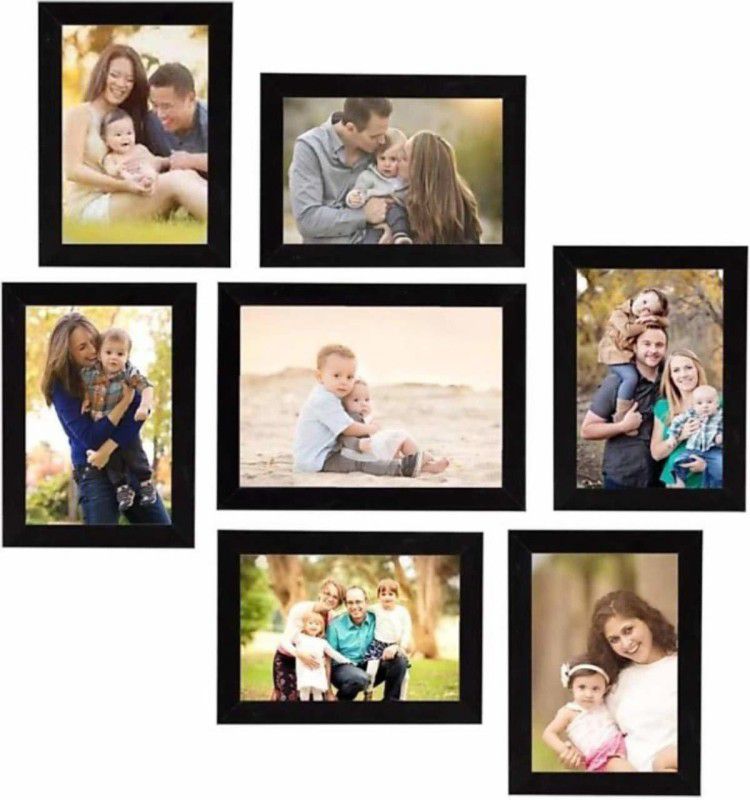 Decor & Design Wood Personalized, Customized Gift Best Friends Reel Photo Collage gift for Friends, BFF with Frame, Birthday Gift,Anniversary Gift Wall  (Black, 7 Photo(s), 5x7 (1), 4x6 (6))