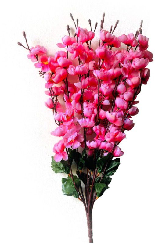 Ryme Pink Orchids Artificial Flower  (21 inch, Pack of 1, Flower Bunch)