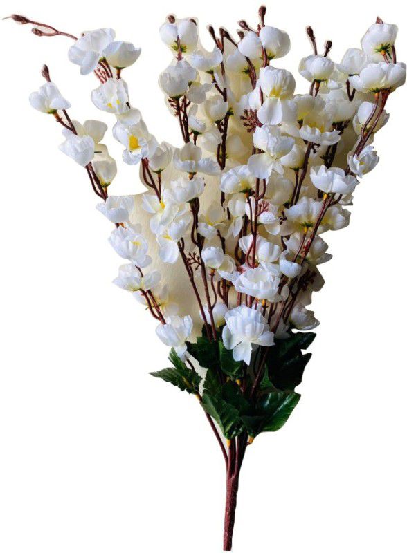 Vyne White Orchids Artificial Flower  (20 inch, Pack of 1, Flower Bunch)