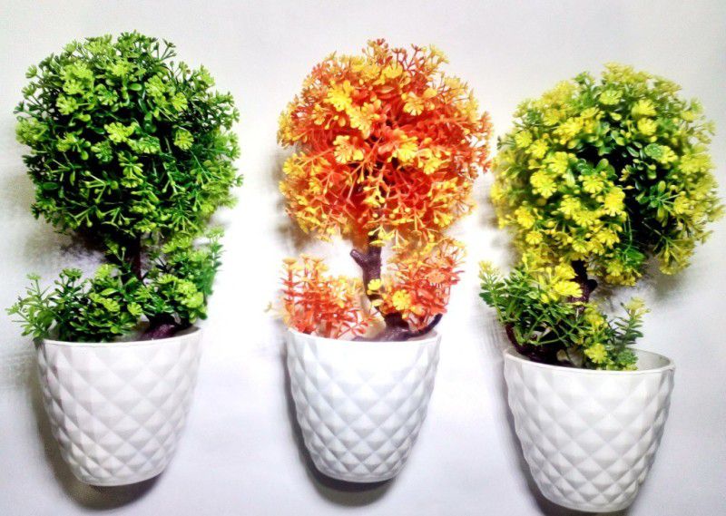 Green Plant indoor GPIART134 Bonsai Wild Artificial Plant with Pot  (10 cm, Multicolor)