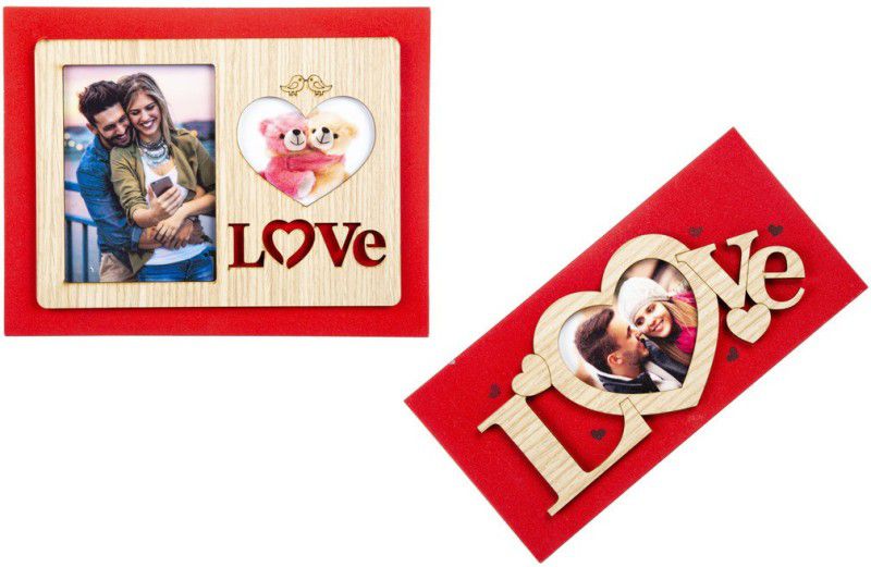 INTERNATIONAL GIFT Wood Personalized, Customized Gift Best Friends Reel Photo Collage gift for Friends, BFF with Frame, Birthday Gift,Anniversary Gift Table  (Red, 1 Photo(s), 17 x 7)