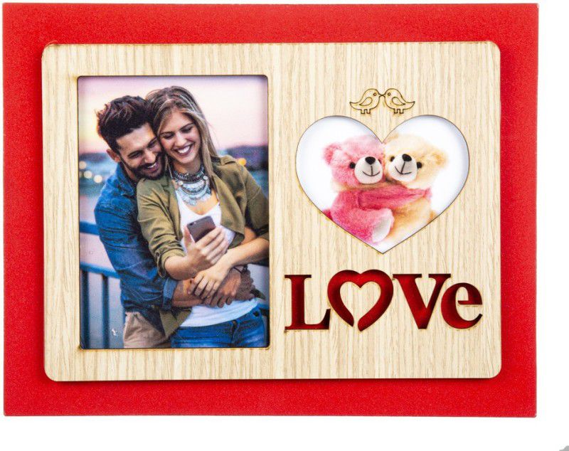 INTERNATIONAL GIFT Wood Personalized, Customized Gift Best Friends Reel Photo Collage gift for Friends, BFF with Frame, Birthday Gift,Anniversary Gift Table  (Red, 1 Photo(s), 8 x 7)