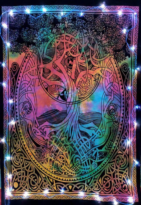 Craft Kala Mind Tree Poster Decor Wall Hanging Room Decor Wall Hanging 30 x 40 Tapestry  (Multicolor)