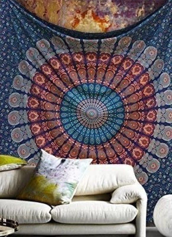 KESHAV GEMS Flower Tapestry  (Multicolor)
