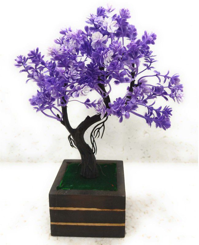 Bonsai Wild Artificial Plant with Pot  (28 cm, Purple)