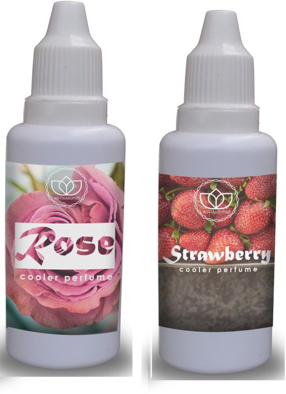 ASHTAAROMAS Combo of 2 Rose and Strawberry Cooler Perfume Long Lasting Premium Quality Essential Oil Aroma Oil  (2 x 30 ml)