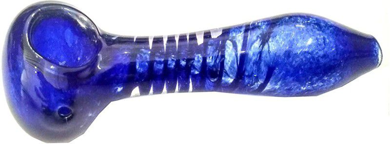 SEPARATE WAY Spiral Premium Glass Pipe (3.5 Inches) Glass Inside Fitting Hookah Mouth Tip  (Blue)