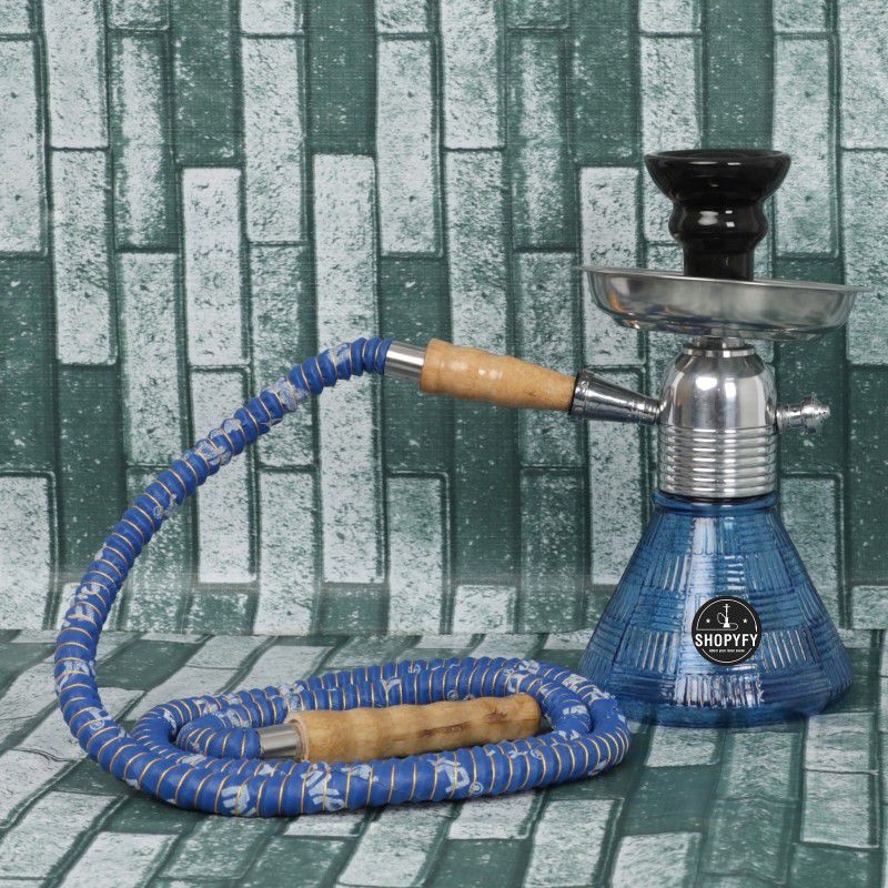 Premium Style Hookah For Home Decor 12 inch Glass 10 inch Glass, Ceramic Hookah  (Blue)