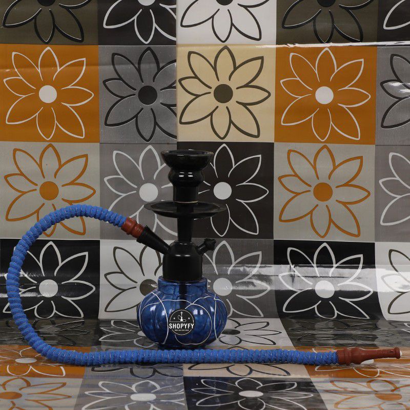 Premium Style Hookah For Home Decor 12 inch Glass 12 inch Glass, Ceramic Hookah  (Blue)