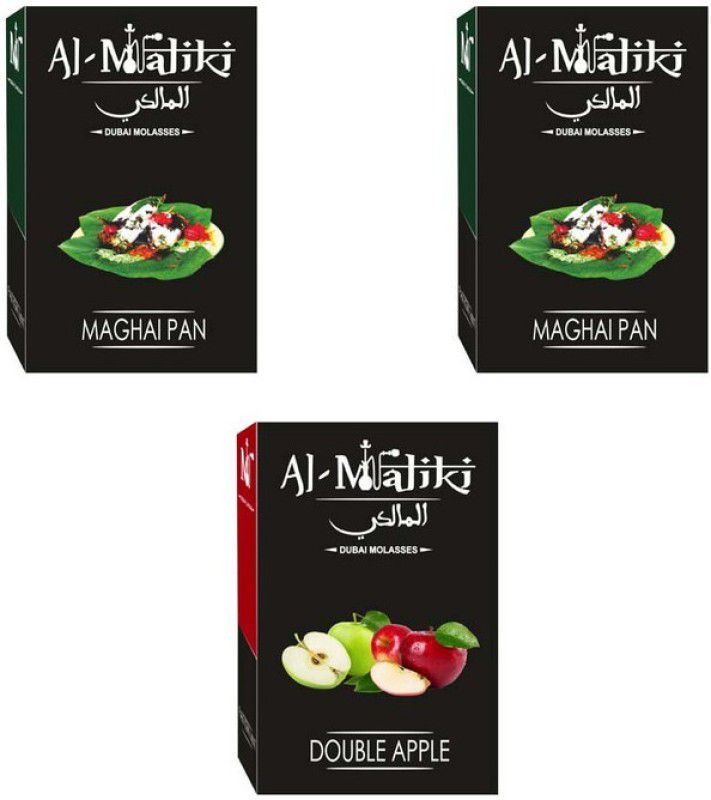 Al Maliki 100% Tobacco Free Hookah Flavour Hookah Flavours Maghai Pan, Double Apple Hookah Flavor  (160 g, Pack of 3)