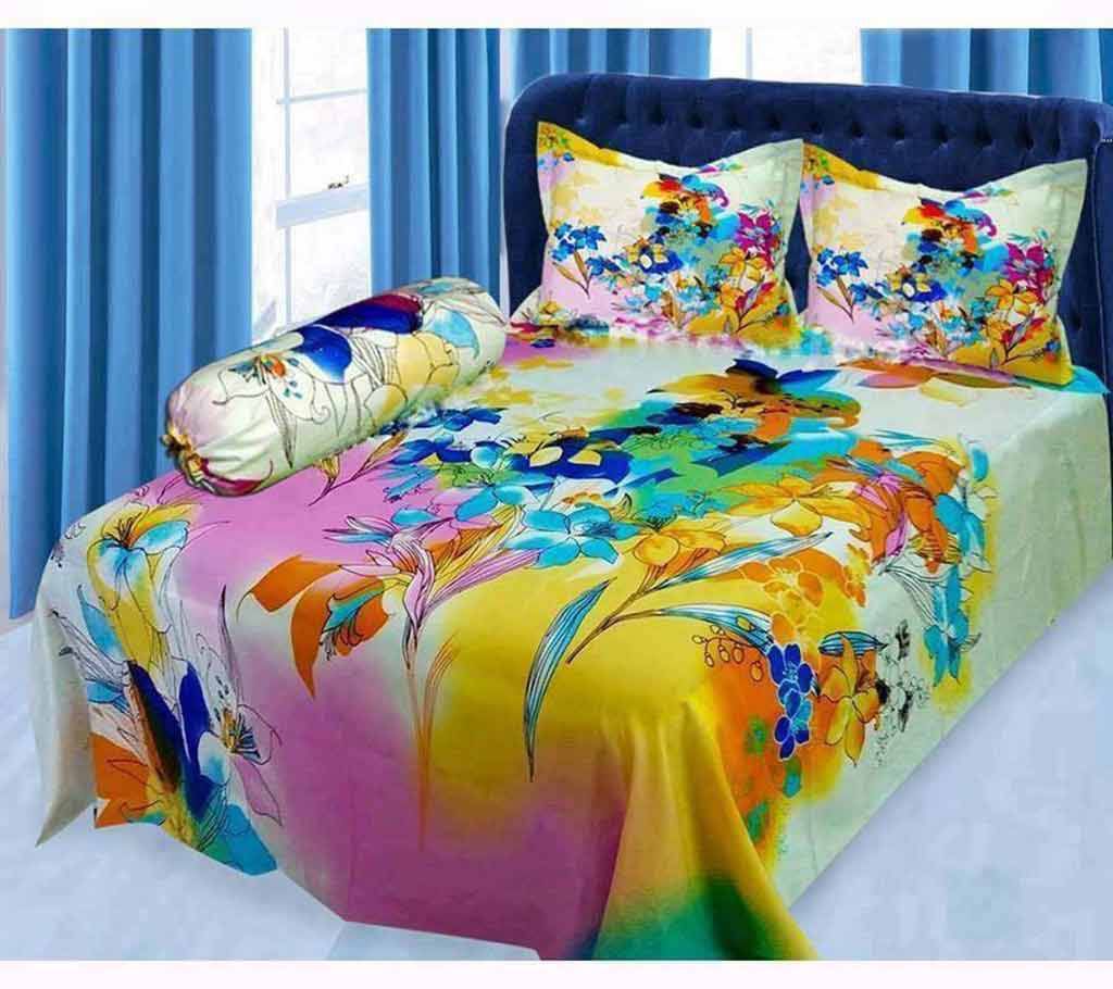 Cotton double size bed sheet set-3 piece 