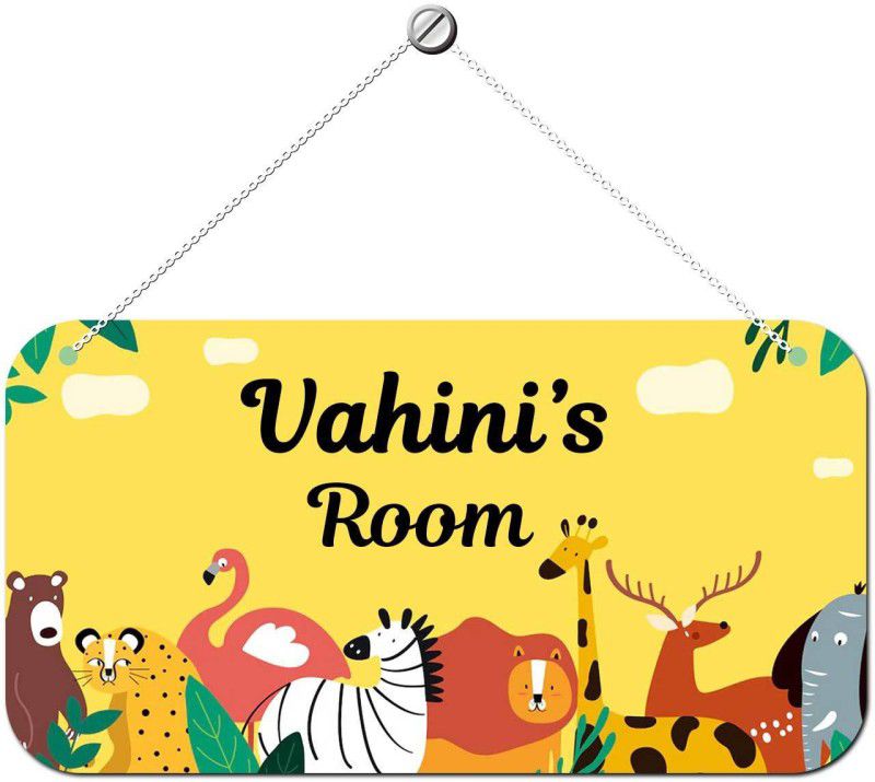 ARTBUG Wooden Vahini Door Sign Kids Room Name Plate  (Multicolor)