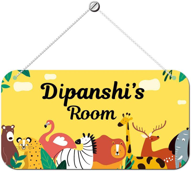 ARTBUG Wooden Dipanshi Door Sign Kids Room Name Plate  (Multicolor)