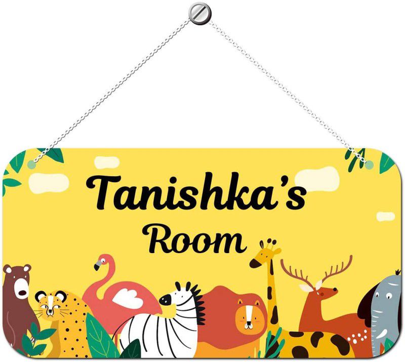 ARTBUG Wooden Tanishka Door Sign Kids Room Name Plate  (Multicolor)