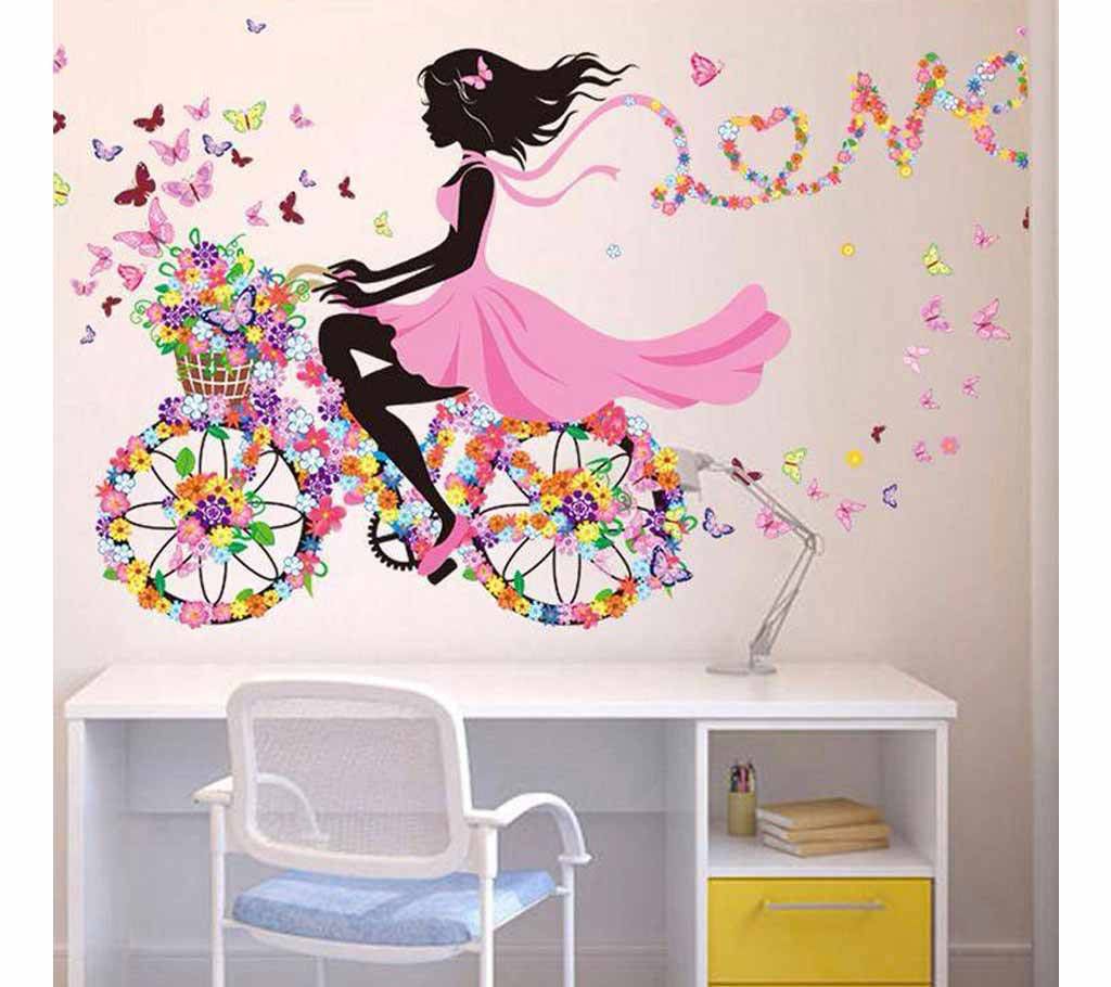 Floral Cycle Wall Sticker 