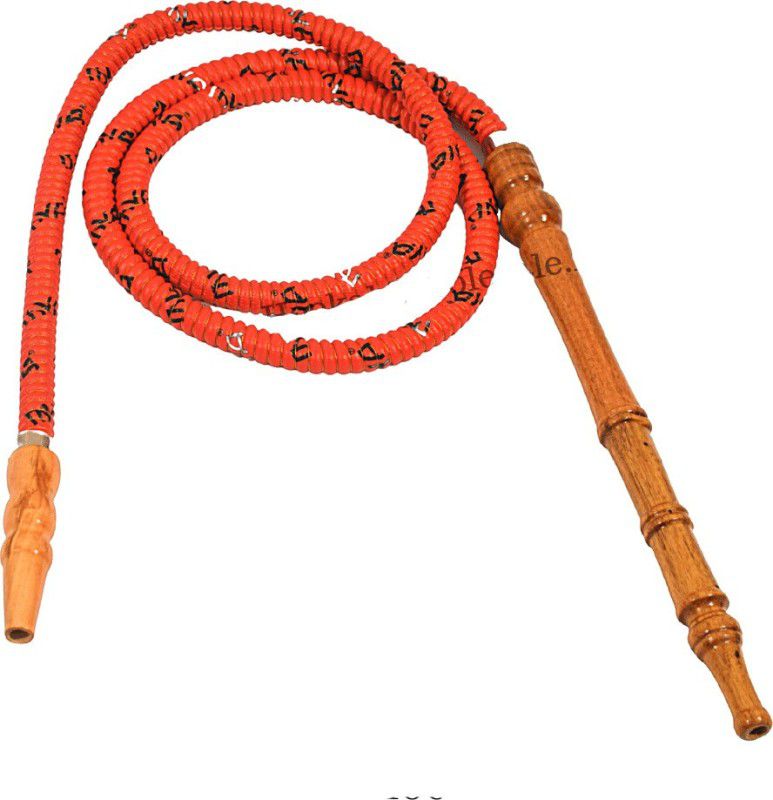 Puff Smart Wooden Red Hookah Hose 1 m  (Pack of 1, Mouth Tip Included, With Ice Tip)