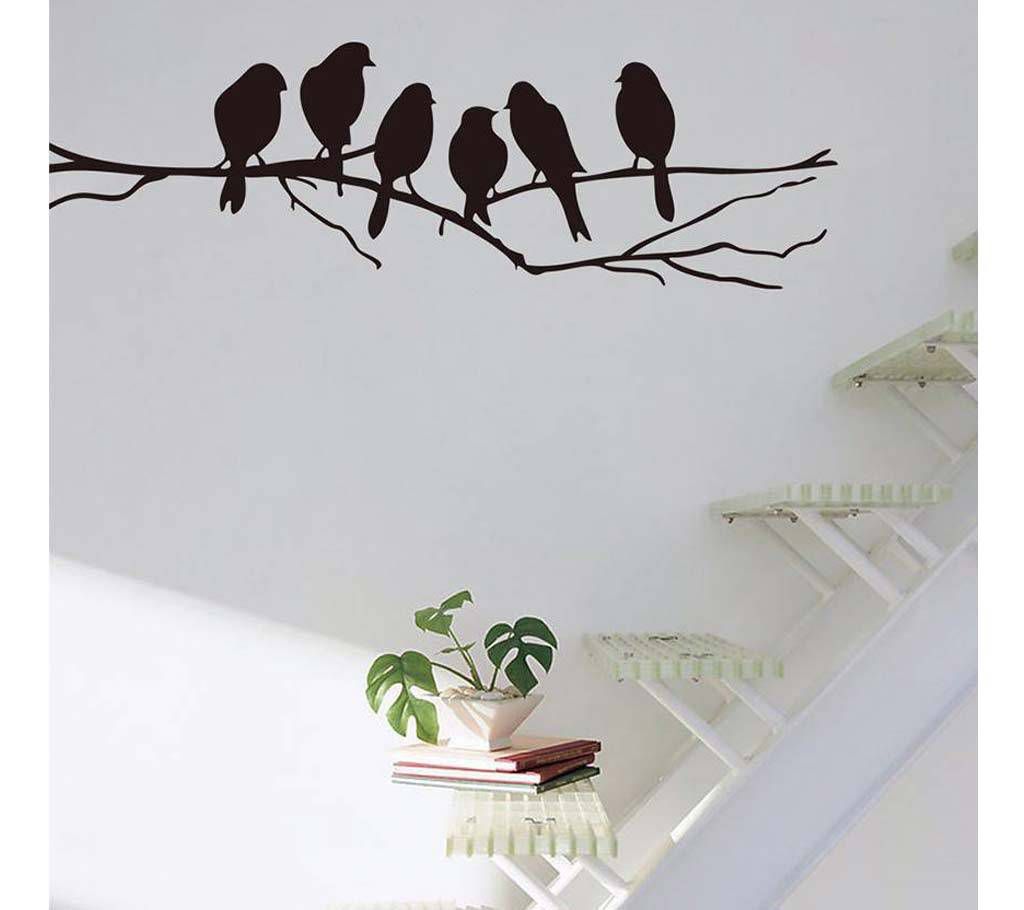 Black Birds Tree Branch Wall Stickers