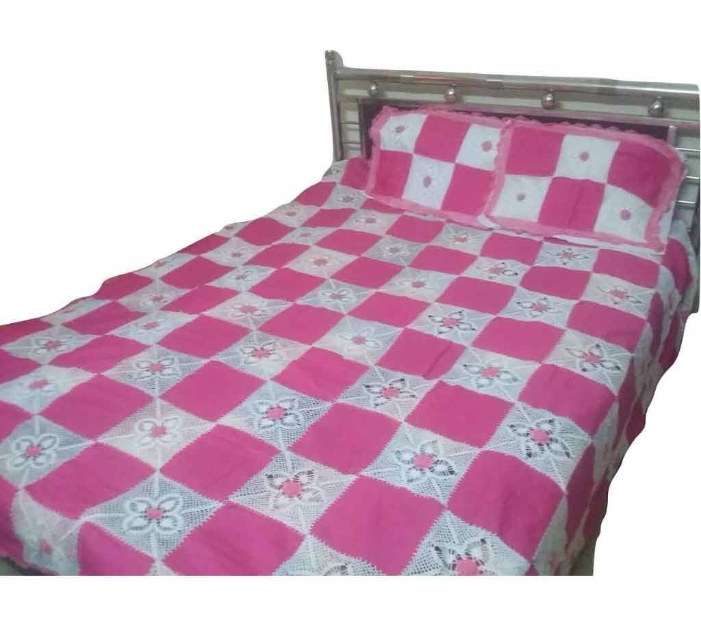 King size crochet design nakshi style bed sheet