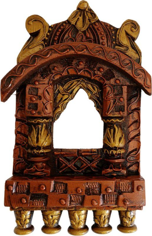 Womenium Craft Wooden Handcrafted Temple Design Jhrokha for Wall Decor, Gift Item, Small 11