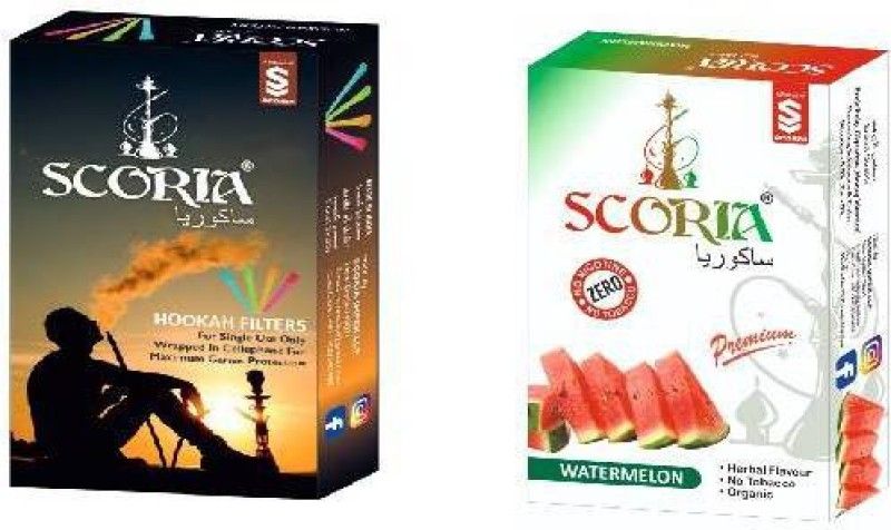 SCORIA Premium Quality 5 Pc Mouthtip & Herbal Watermelon Hookah Flavor  (60 g, Pack of 2)