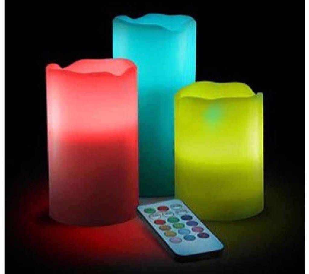 Remote controlled color changing candle 