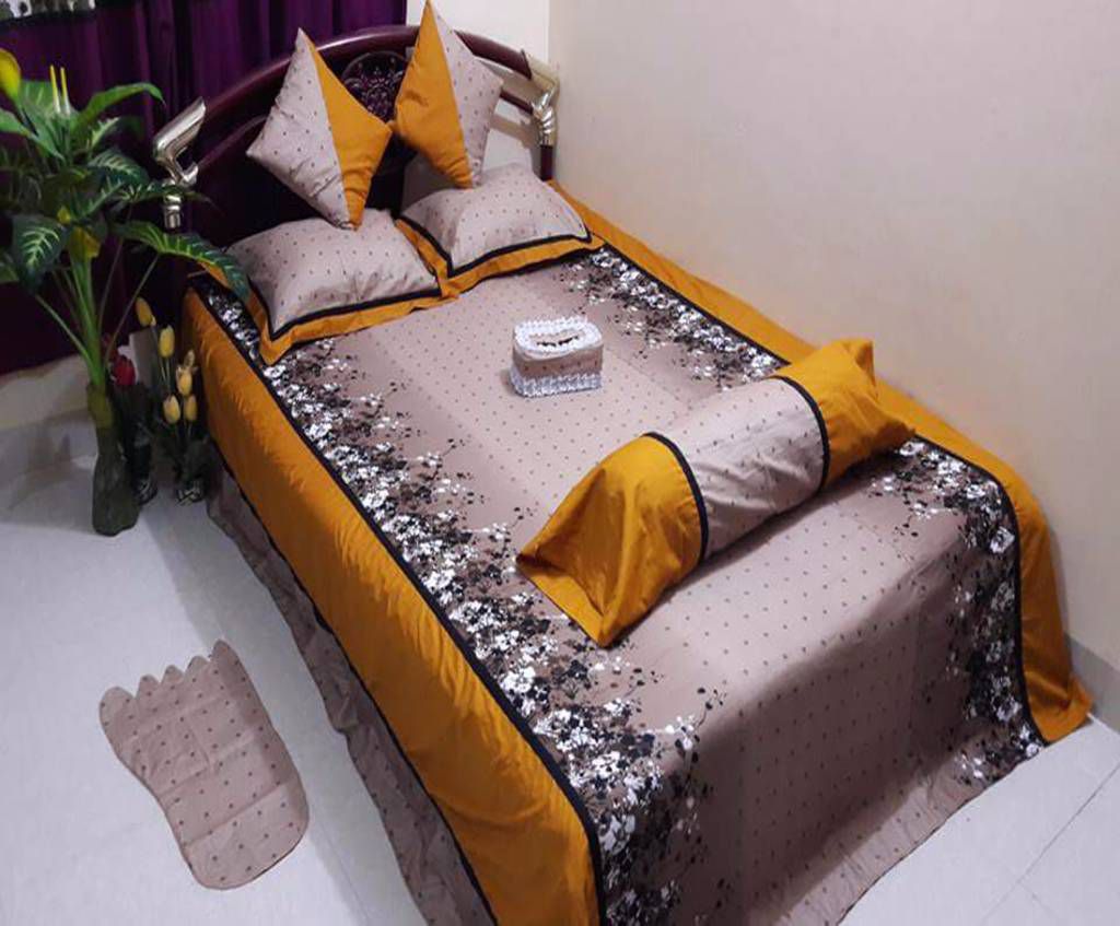 Cotton bed sheet set-8 pcs 