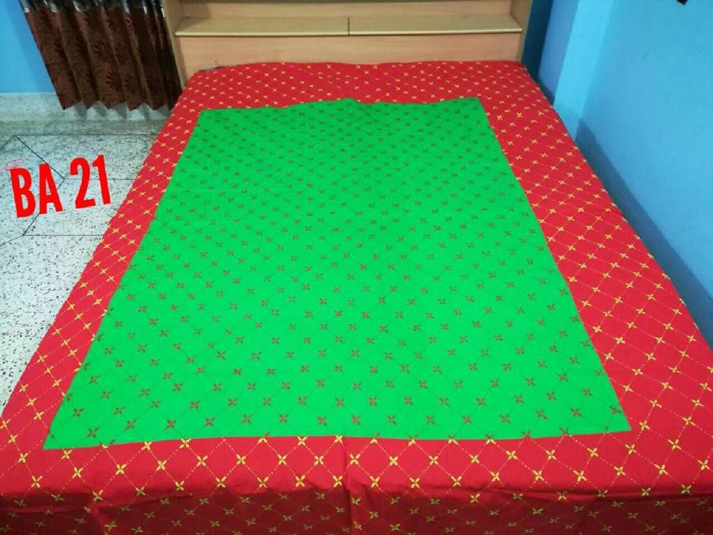 Green With Red hand stitched nokshi katha