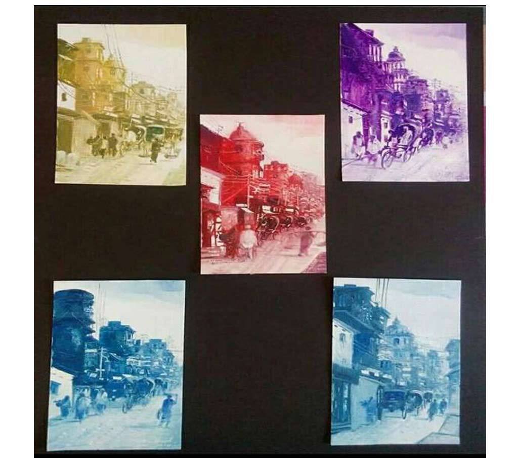 Old Dhaka series(5pieces) painting by Salim Ahmed 
