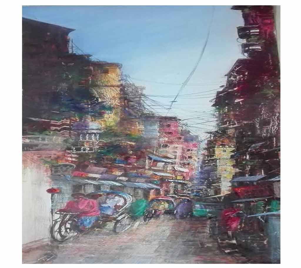Old Dhaka Part-3 painting by Salim Ahmed 