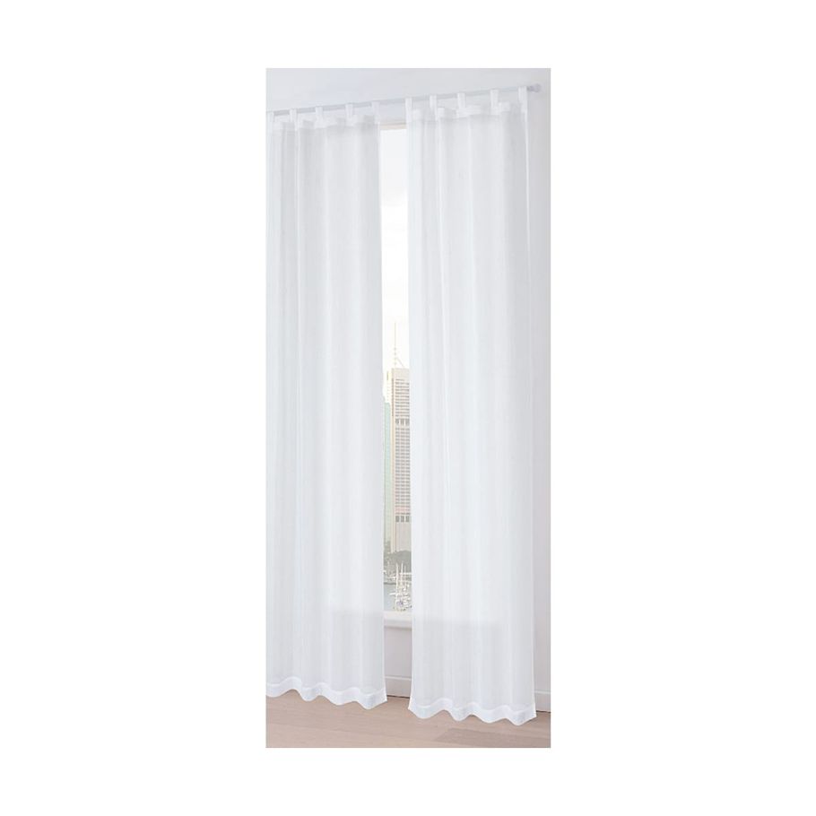 Toulouse Voile Tab Top Curtain White