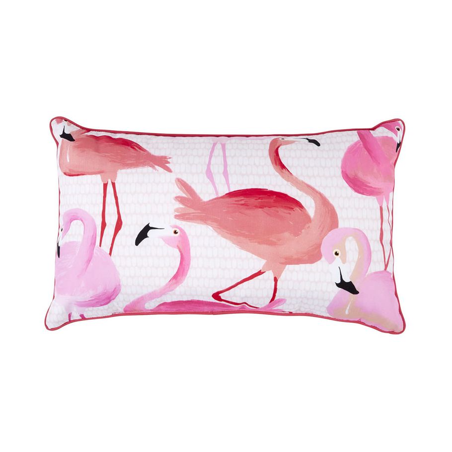 Outdoor Rectangle Flamingo Cushion