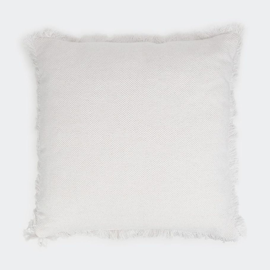 Aiden Fringe Cushion - White