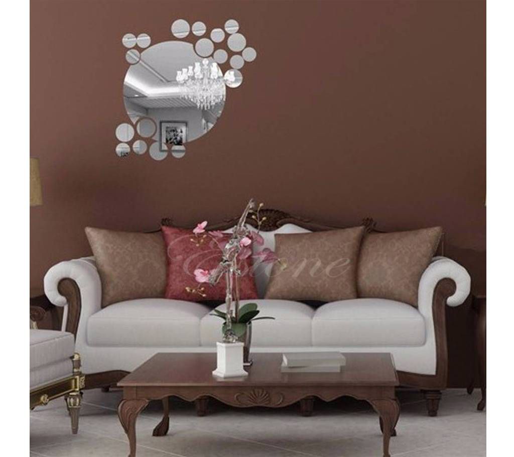 Mirror Style Silver DIY Removable wall sticker