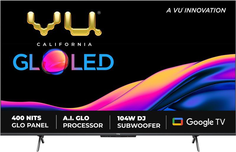 Vu GloLED 126 cm (50 inch) Ultra HD (4K) LED Smart Google TV with DJ Subwoofer 104W  (50GloLED-3 Yrs)