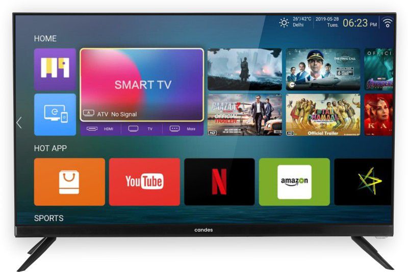 Candes 60 cm (24 inch) HD Ready LED Smart Android TV  (F24S001 Frameless TV)