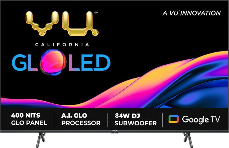Vu GloLED 108 cm (43 inch) Ultra HD (4K) LED Smart Google TV with DJ Subwoofer 84W  (43GLOLED-3 Yrs)