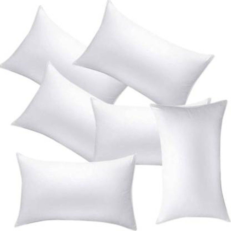 brightjex Cotton Solid Sleeping Pillow Pack of 6  (White)