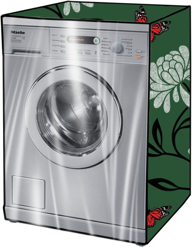 KVAR Front Loading Washing Machine Cover  (Width: 68 cm, Green, Red)