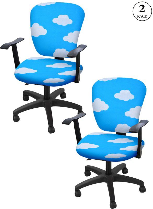 Flipkart SmartBuy Polyester Abstract Chair Cover  (Blue Pack of 2)