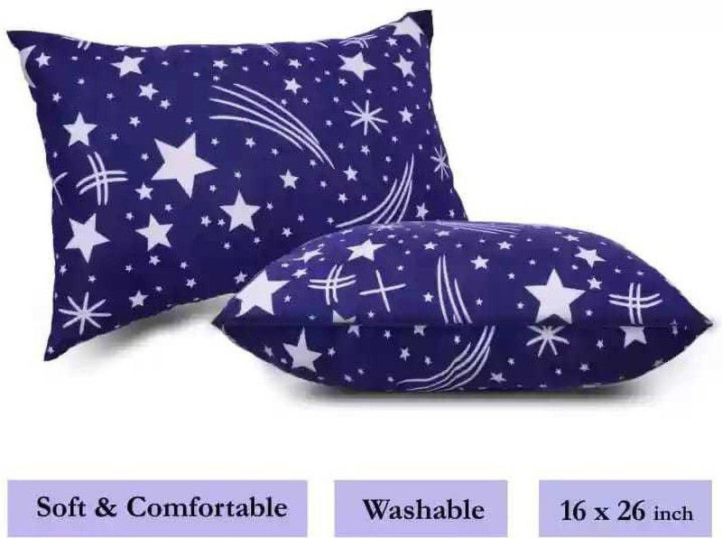 AK BROTHERS Polyester Fibre Abstract Sleeping Pillow Pack of 2  (BLUE STAR)