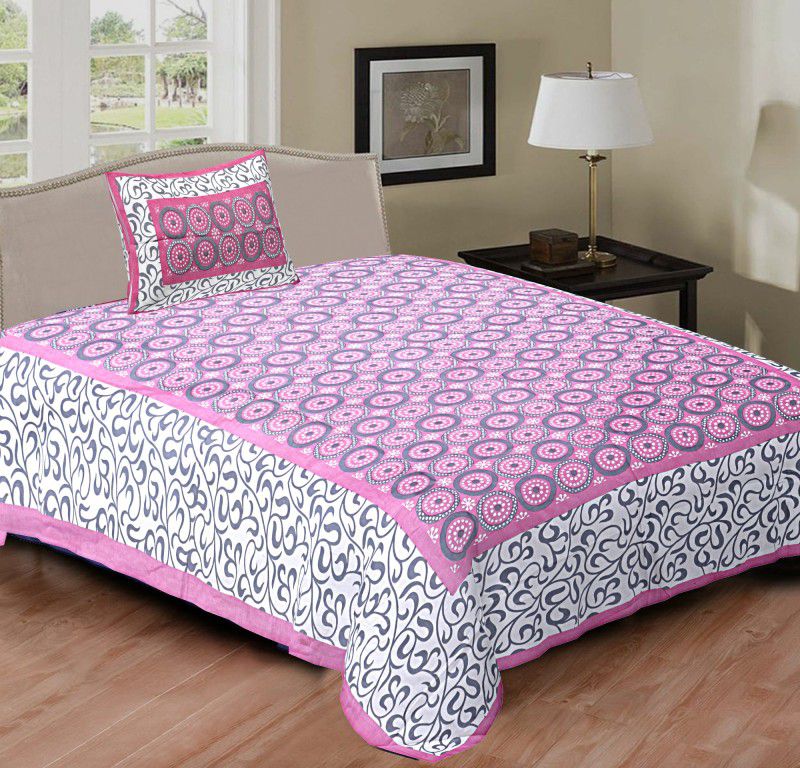 Cotton Single Bed Spread  (Pink)