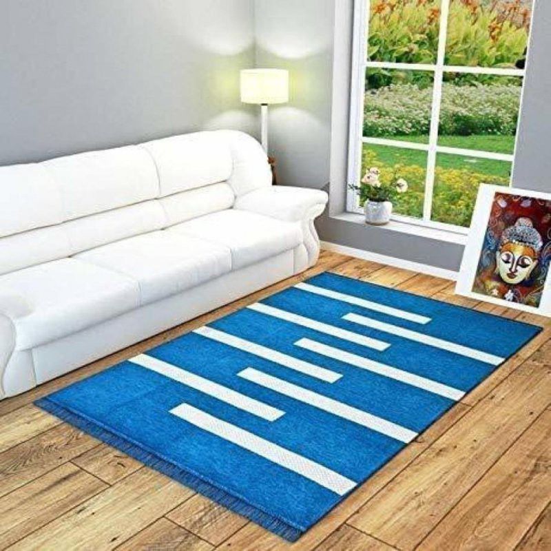dremik Blue Velvet Carpet  (153 cm, X 213 cm, Rectangle)