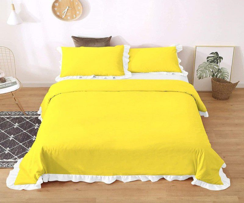 SarahLinen Single Cotton Duvet Cover  (Yellow)