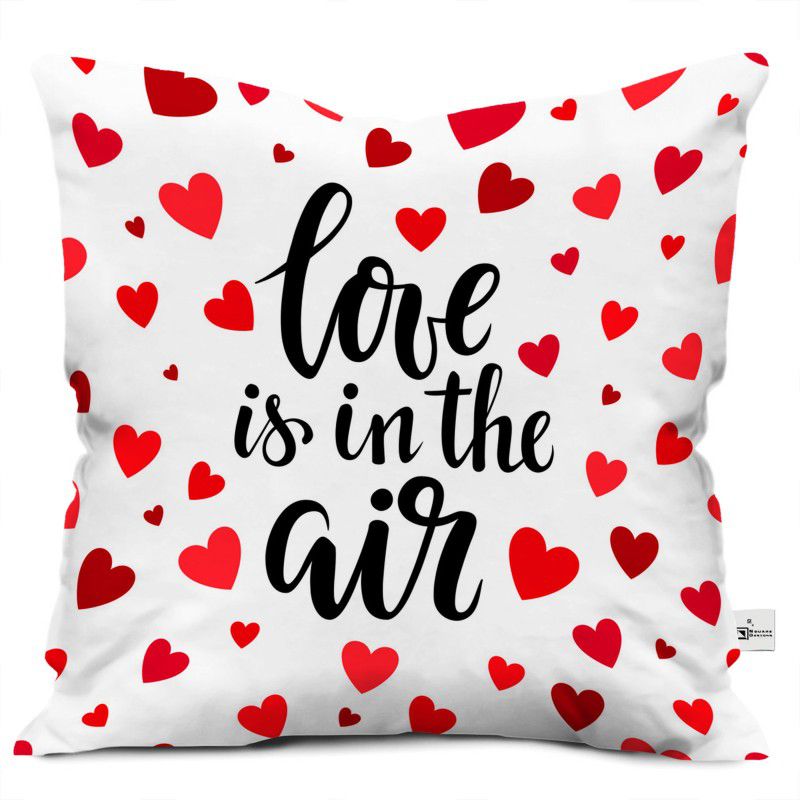 Gifts Corner Fashion Microfibre Quotes Cushion Pack of 1  (Red)