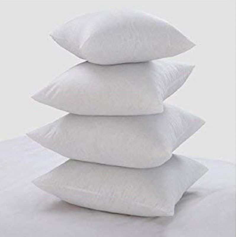 Changers Polyester Fibre Solid Cushion Pack of 4  (White)