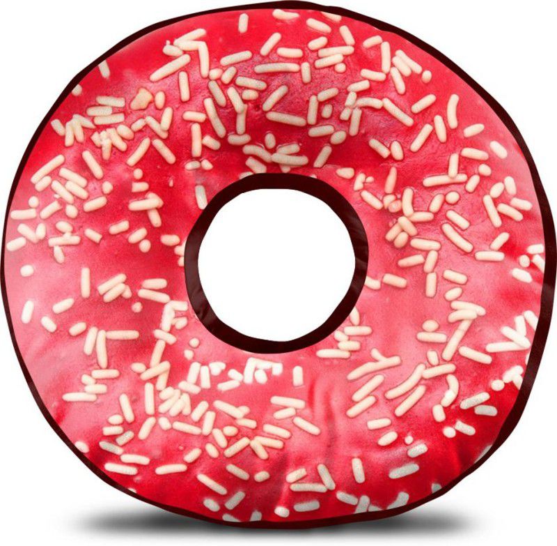 Sleep Nature's Donut Polyester Fibre Polka Cushion Pack of 1  (Cherry)