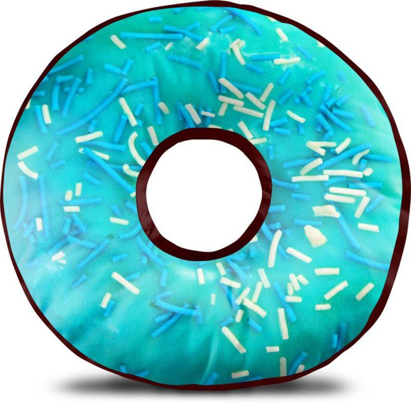 Sleep Nature's Donut Polyester Fibre Polka Cushion Pack of 1  (Light Blue)