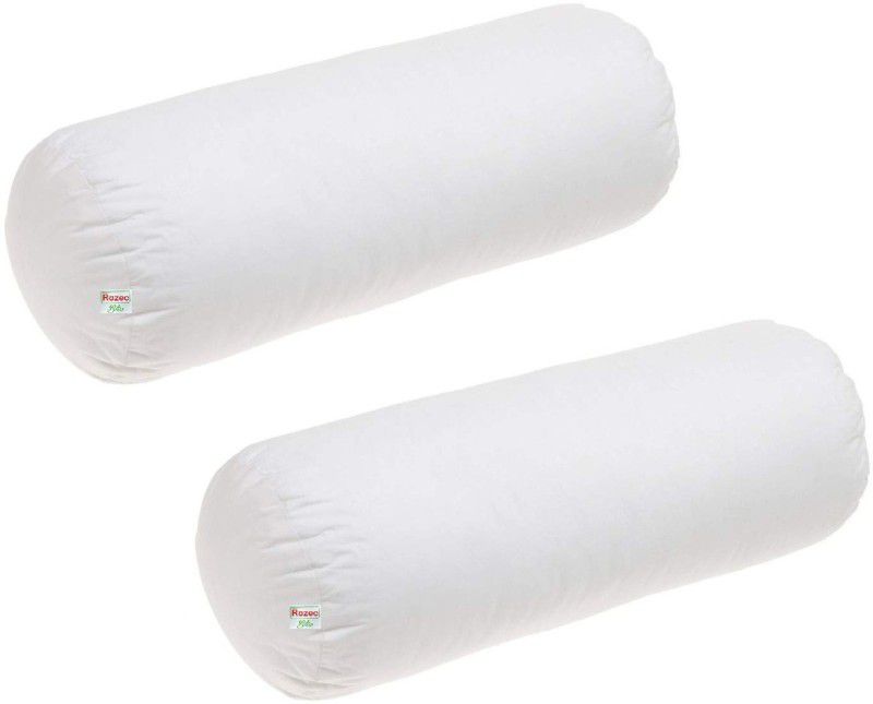 Royal Looking Microfibre Solid Bolster Pack of 2  (White)